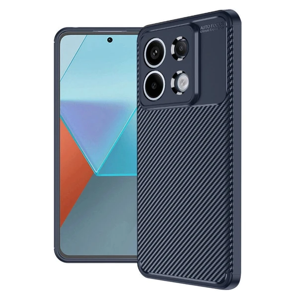 Xiaomi Redmi Note 13 Pro 4g Kılıf Auto Focus Karbon Kapak - Lacivert ürün görseli 1