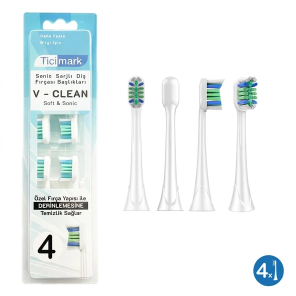 Philips İle uyumlu Sonic Flexcare Şarjlı Diş Fırçası Yedek Başlık 4 Adet ürün görseli 1