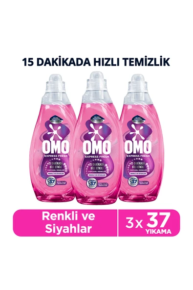 Omo Express Fresh Capcanlı Renkler Renkli ve Siyahlar Sıvı Çamaşır Deterjanı 1480 ml x3 ürün görseli 1
