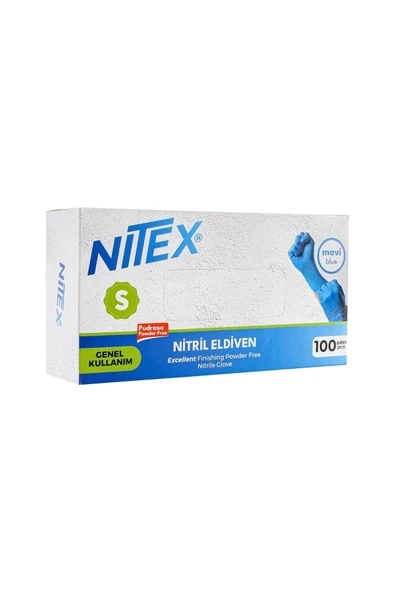 Nitex Nitril Small Mavi Eldiven 100'lü 1 Paket - Resim 2