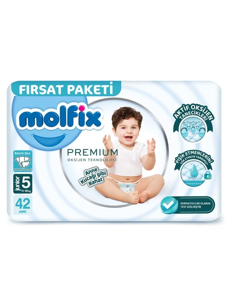 Premium Bebek Bezi Fırsat Paketi 5 Beden 11-18 Kg 42 Adet ürün görseli 1