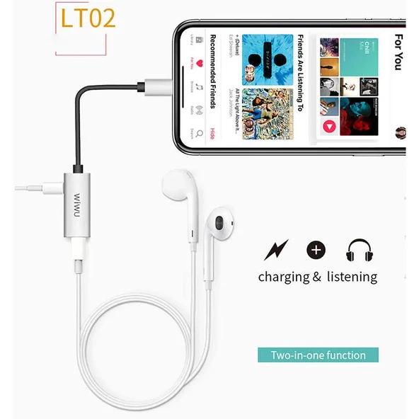 Wiwu LT02 Plus Lightning Ses Adaptörü - Resim 4
