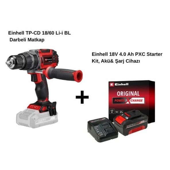 Einhell TP-CD 18/60 Li-i BL Tek Akülü 4 Ah Darbeli Matkap ürün görseli 1