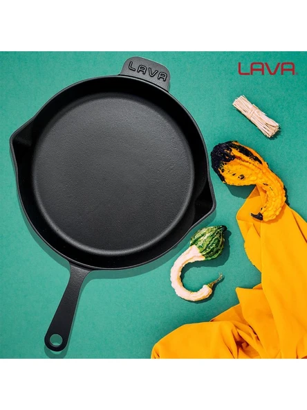 Lava Yuvarlak Yekpare Saplı 30 cm Demir Döküm Kızartma Tavası ürün görseli 1