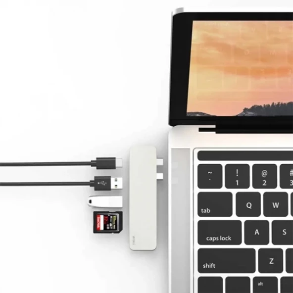 WIWU Hub T8 Lite USB Type-C Gri - Resim 6