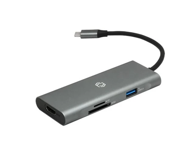 Frisby FA-7712TC USB Type-C™ Hub (HDMI + 3 x USB 3.0 + SD-TF + PD Şarj) ürün görseli 1