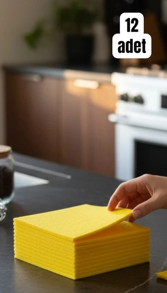 Technow 12’li Çok Amaçlı Temizlik Banyo Dayanıklı Uzun Ömürlü Mutfak Bezi ürün görseli 1