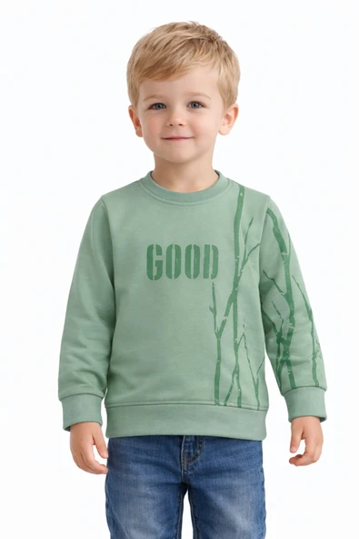 Erkek Çocuk Önü Arkası Baskılı Sweatshirt BGL-ST05240 ürün görseli 1