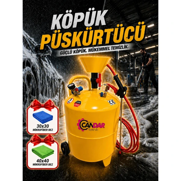 Profesyonel Köpük Tankı 90 Lt Sıvı Köpük Püskürtme Tankı - Kolay Köpük Yapıcı Oto Araç Yıkama Seti ürün görseli 1