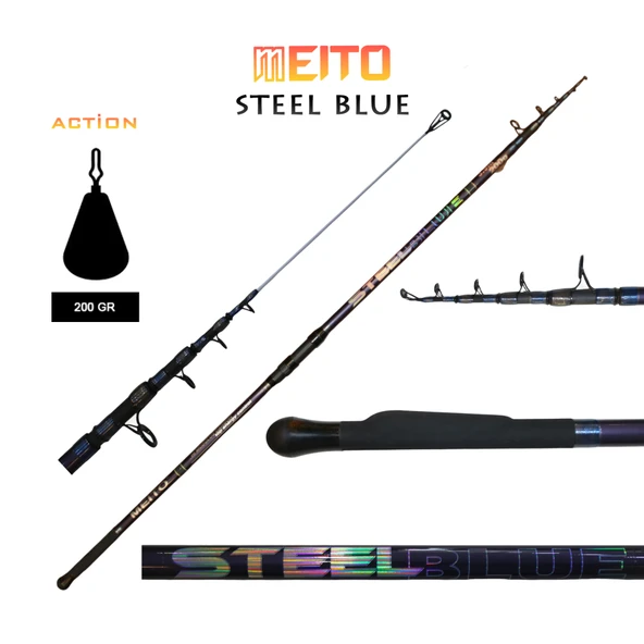 Meito Steel Blue 390cm Surf Kamış 200G ürün görseli 1