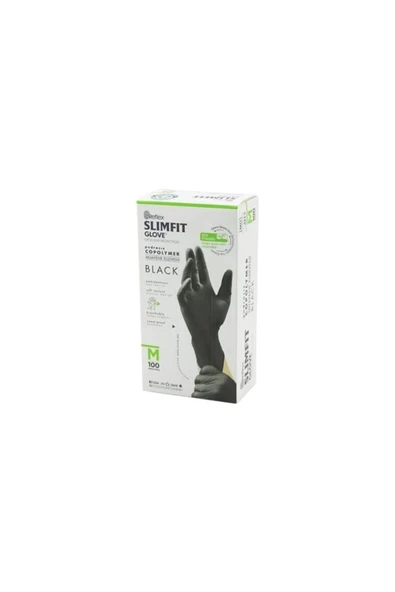 Reflex Slimfit Glove Eldiven Medium Siyah 100'lü 1 Paket - Resim 2