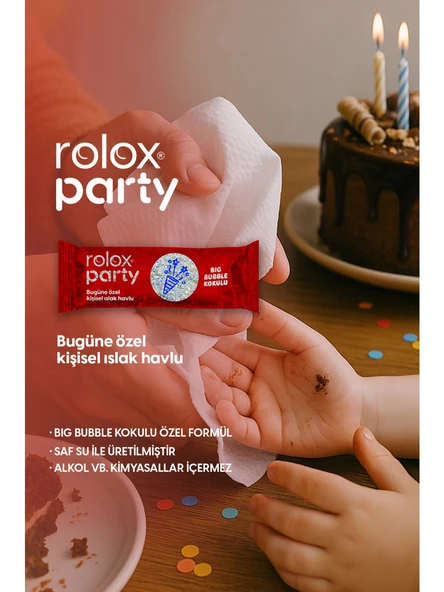 Rolox Party - 50 Paket - Özel Günler ve Partiler Için Kişisel Islak Havlu ürün görseli 1