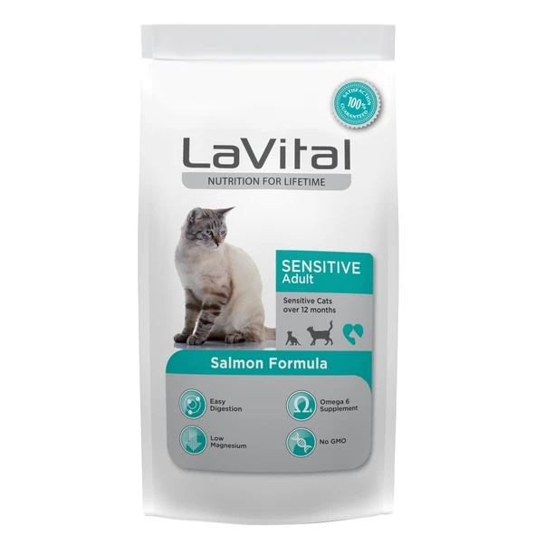 LaVital Sensitive Adult Somonlu Kedi Maması 1 Kg ürün görseli 1
