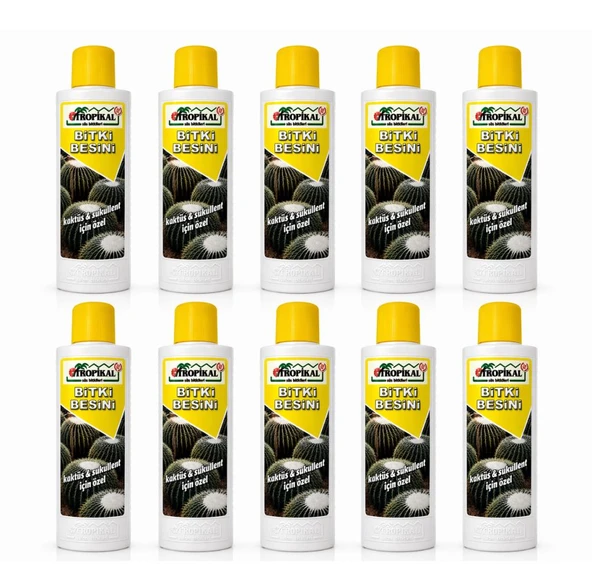 OZN-Tropikal Özel Sıvı Kaktüs ve Sukullent Bitki Besini 10 x 225 ml ürün görseli 1