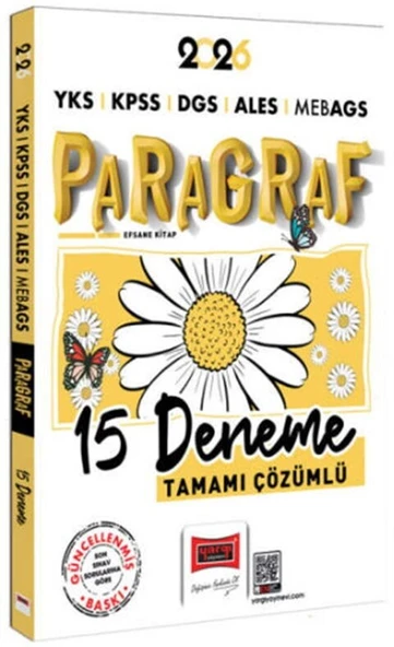 2026 YKS KPSS DGS ALES MEB AGS Papatya Serisi Paragraf Tamamı Çözümlü 15 Deneme Yargı Yayınları ürün görseli 1