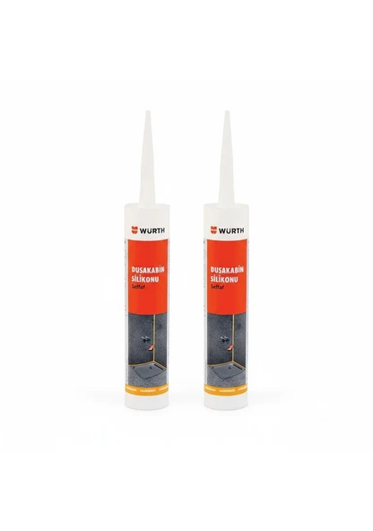 Würth Duşakabin Silikonu Şeffaf Su Geçirmez Ve Sızdırmaz 310ml 2 Adet Şeffaf ürün görseli 1