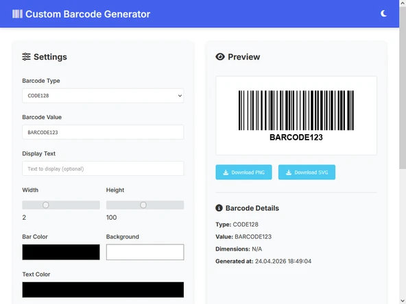 Custom Barcode Generator ürün görseli 1