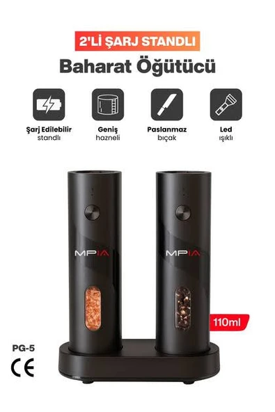 MPIA GRINDER SET USB ŞARJLI ÖĞÜTÜCÜ SET - Resim 4