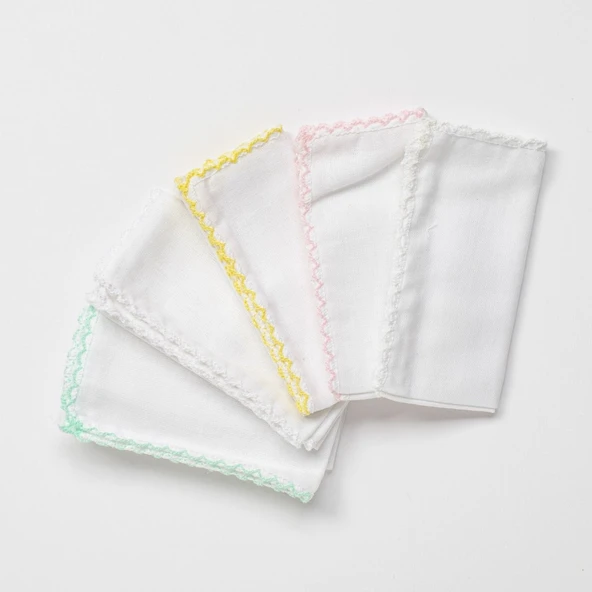 AC24447 Basic 5'Li Bebek Ağız Mendili 25x25 cm Pink ürün görseli 1