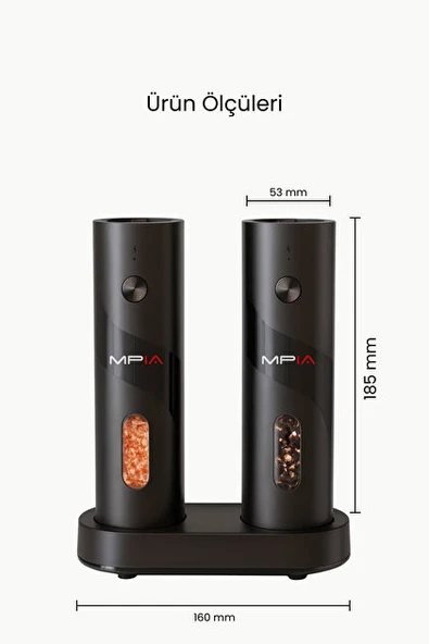MPIA GRINDER SET USB ŞARJLI ÖĞÜTÜCÜ SET - Resim 2