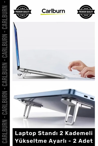 Özel Üretim Ergonomik Katlanabilir Plastik Kaymaz Laptop Standı 2 Kademeli Yükseltme Ayarlı 2 Adet ürün görseli 1