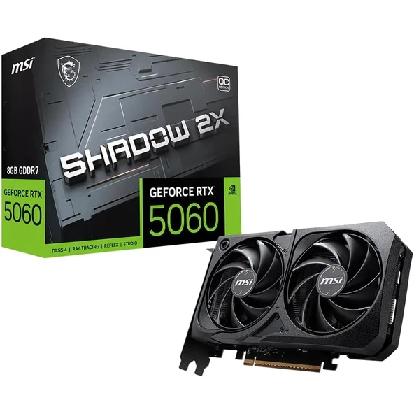 MSI VGA GEFORCE RTX 5060 8G SHADOW 2X OC MAX RTX5060 8GB GDDR7 128B DX12 PCIE 5.0 X16 (3XDP 1XHDMI) ürün görseli 1