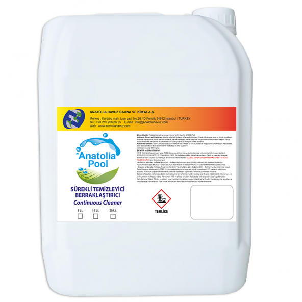Anatolia Pool Havuz Suyu Sürekli Temizleyici 5 Lt (Continuous Cleaner) ürün görseli 1