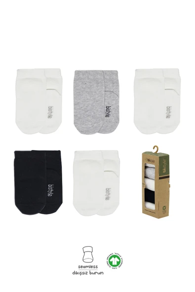Bistyle 5'li Penye Soket Kutulu Basic Çorap 10131 Gri ürün görseli 1