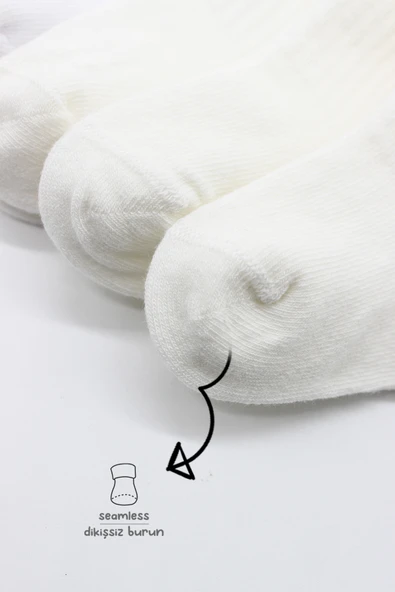Bistyle 6'Lı Basic Penye Soket Çorap 10101 Ekru - Resim 4