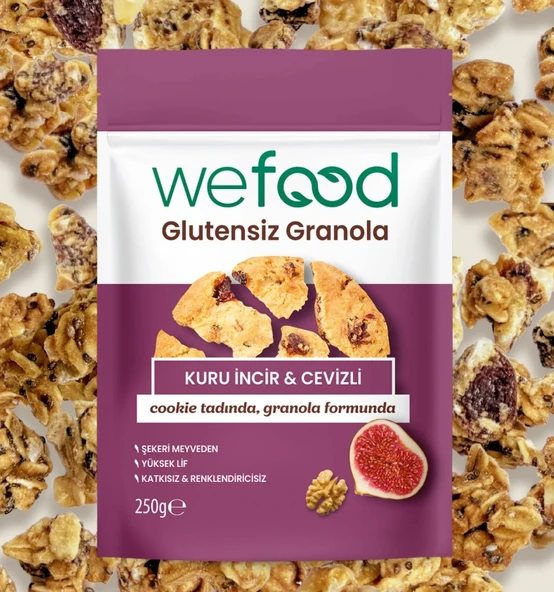 Wefood Glutensiz Granola Kuru İncir ve Cevizli 250 Gr ürün görseli 1
