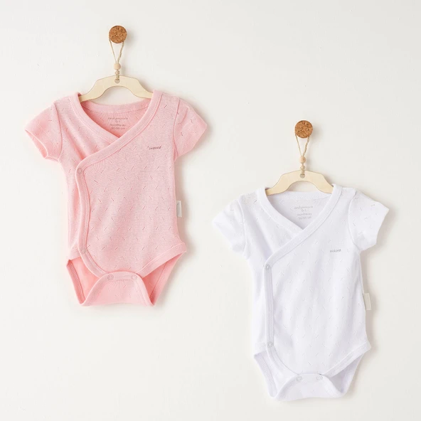 Andywawa AC25555 Jacquard Basic 2'Li Zıbın Body Dark Pink White ürün görseli 1