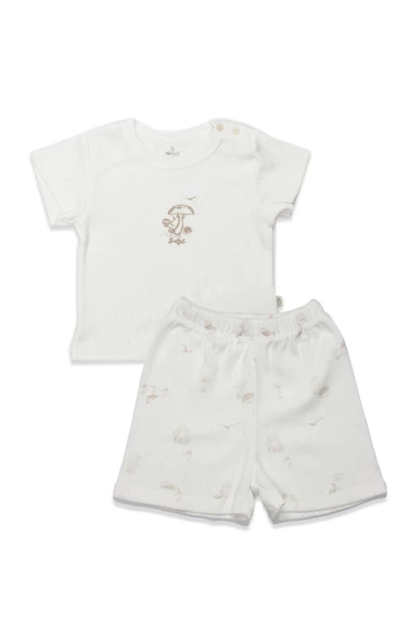 Bistyle 2li Takım Şortlu My Favorite Zoo 14150 Ekru ürün görseli 1