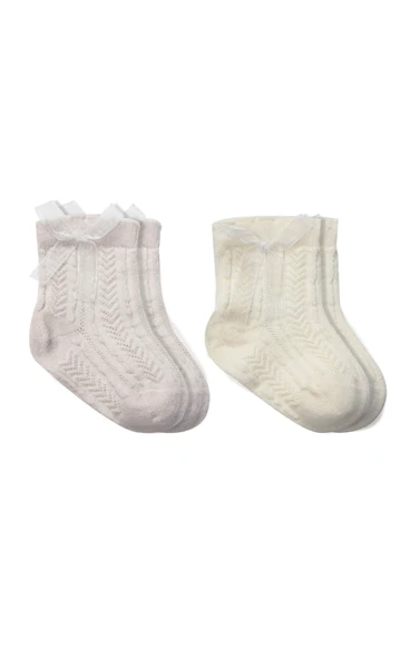 Bistyle Fiyonklu Penye Soket Çorap 2li 10149 Taş ürün görseli 1
