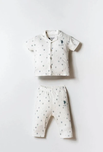 U.S. Polo Gömlek Pijama Takımı USB2852 Beyaz ürün görseli 1