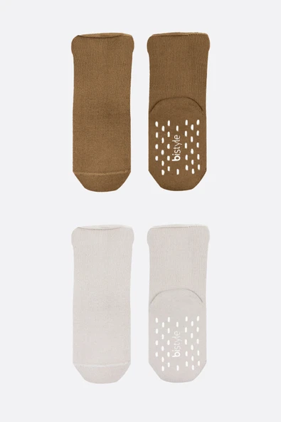 Bistyle 2li Havlu Soket Kaymaz Basic Boy 10508 Kahve - Resim 3