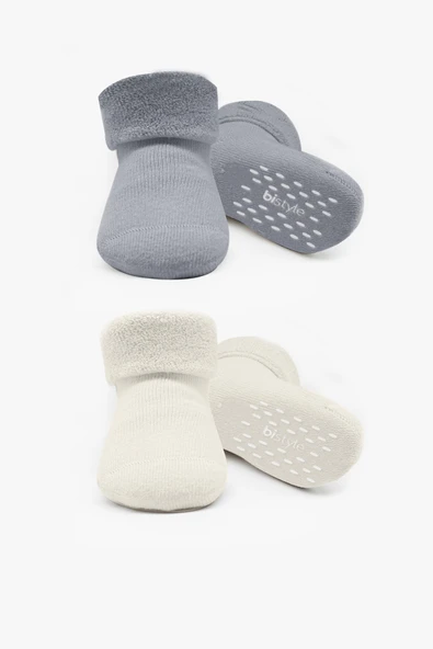 Bistyle 2li Havlu Soket Kaymaz Basic Boy 10508 Gri ürün görseli 1