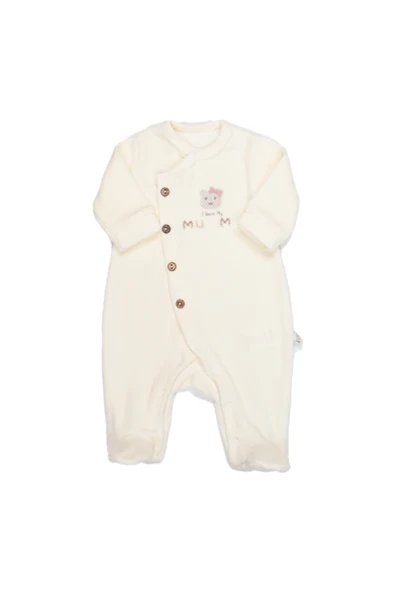 Bistyle Tulum Kadife I Love Mummy 15123 Ekru ürün görseli 1
