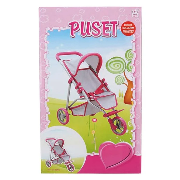 3 Tekerlekli Pembe Gri Puset - S00009614