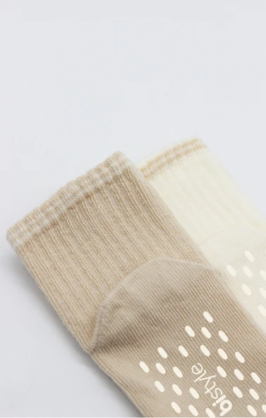 Bistyle Çemberli Basic Penye Kaymaz Soket Çorap 2li 10146 Bej - Resim 4