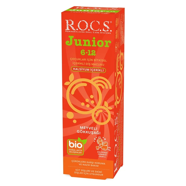 R.O.C.S. Junior Diş Macunu 6-12 Yaş 60 ml Meyveli Gökkuşağı ürün görseli 1