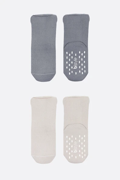 Bistyle 2li Havlu Soket Kaymaz Basic Boy 10508 Gri - Resim 3