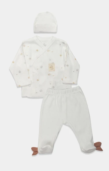Bistyle 3lü Zıbın Takım Ocean And Starfish 13132 Ekru ürün görseli 1