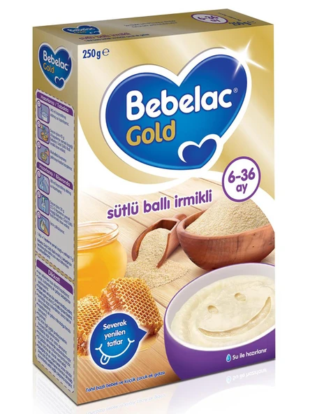 Bebelac Gold Sütlü Ballı İrmikli Kaşık Maması 250 Gr ürün görseli 1