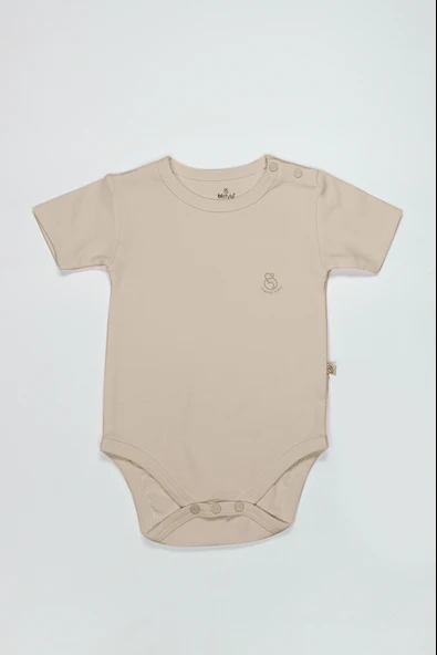 Bistyle Organik Natural Basic Style Yarım Kol Body BS17103 Bej ürün görseli 1