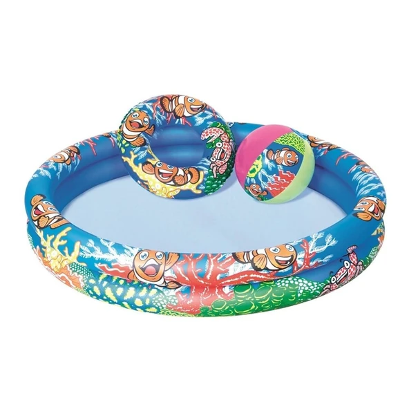 Bestway 2 Bölmeli Havuz + Simit + Deniz Topu 51124 ürün görseli 1