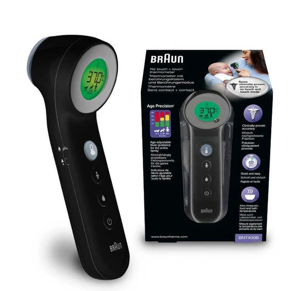Braun BNT400 Temassız Alından Ateş Ölçer Siyah ürün görseli 1