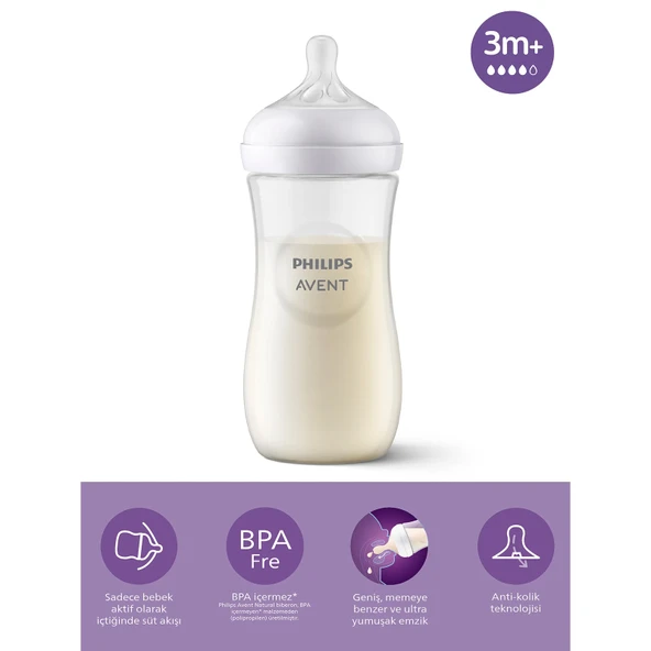 Philips Avent Doğal Tepkili Natural Response PP Biberon 330 ml 3+ Ay ürün görseli 1