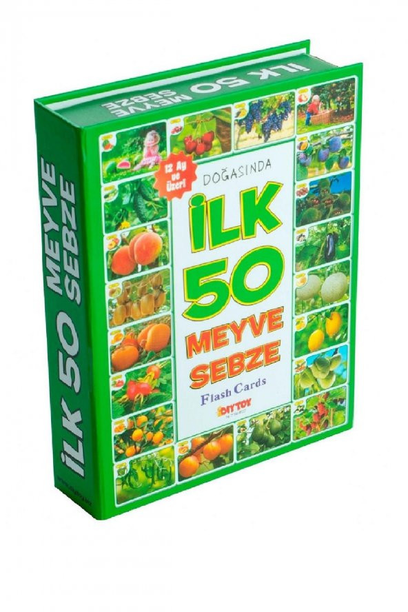 İlk 50 Meyve - Sebze Flash Cards Hafıza Kartları Lisanslı Ürün ürün görseli 1