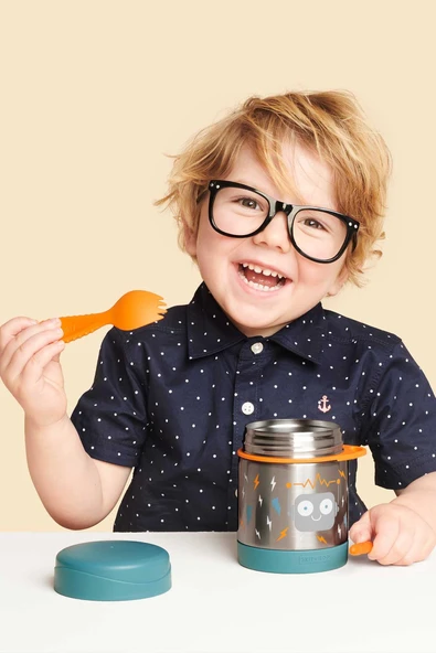 Skip Hop Zoo Paslanmaz Çelik Termos 325 ml Robot - Resim 3