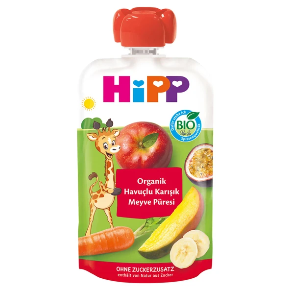 Hipp Organik Havuçlu Karışık Meyve Püresi 100 Gr ürün görseli 1
